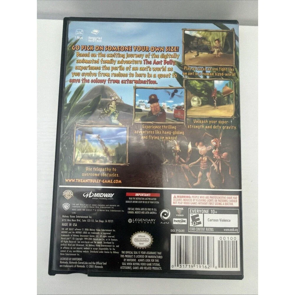The Ant Bully Nintendo GameCube Complete CIB W/ Reg Card + Movie Ticket